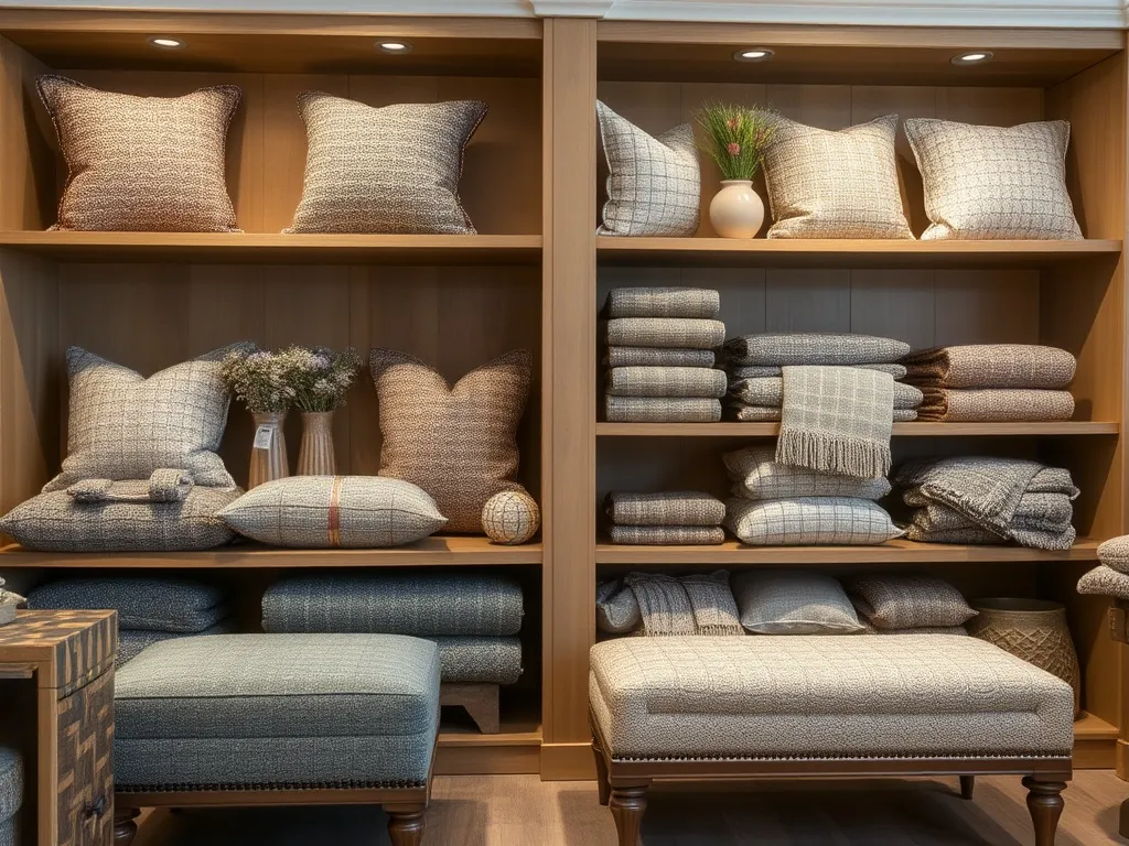 Tweed cushion covers in earthy tones