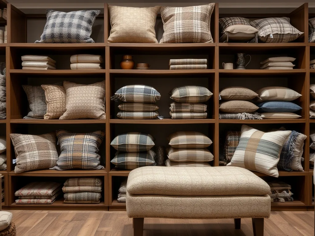 Armchair with cushion and throw