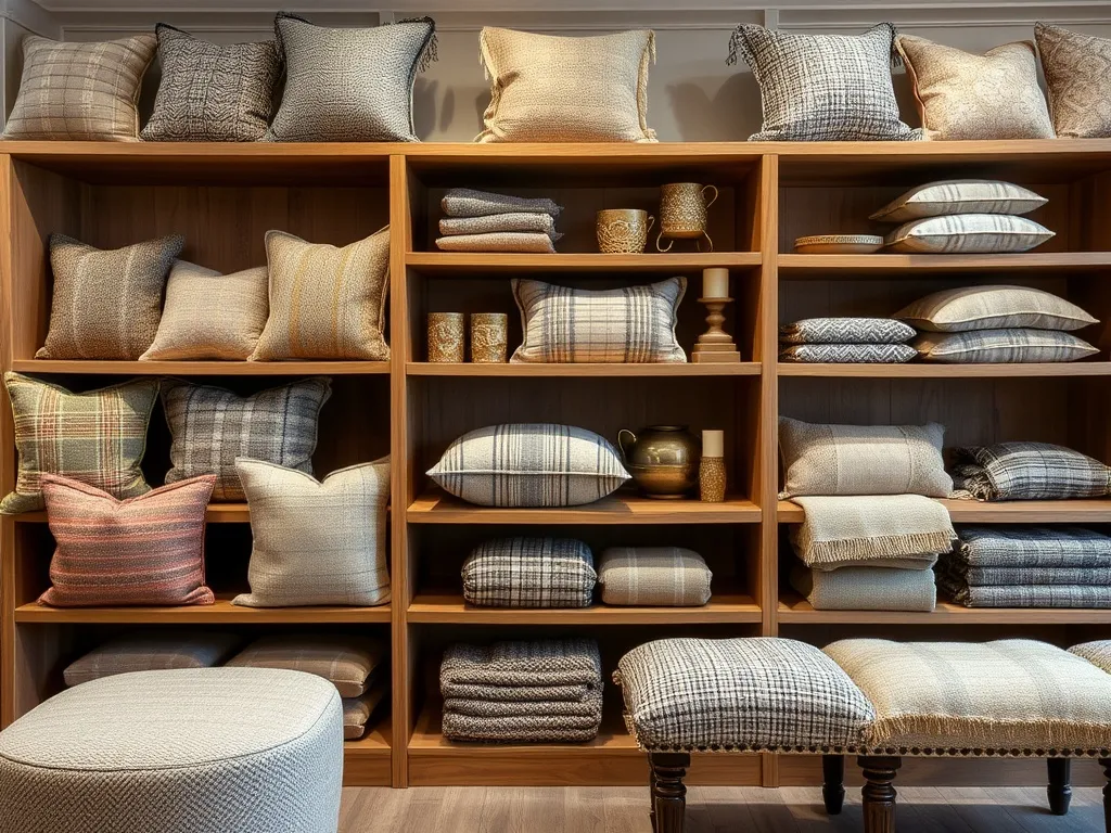 Bedroom with throw and cushions