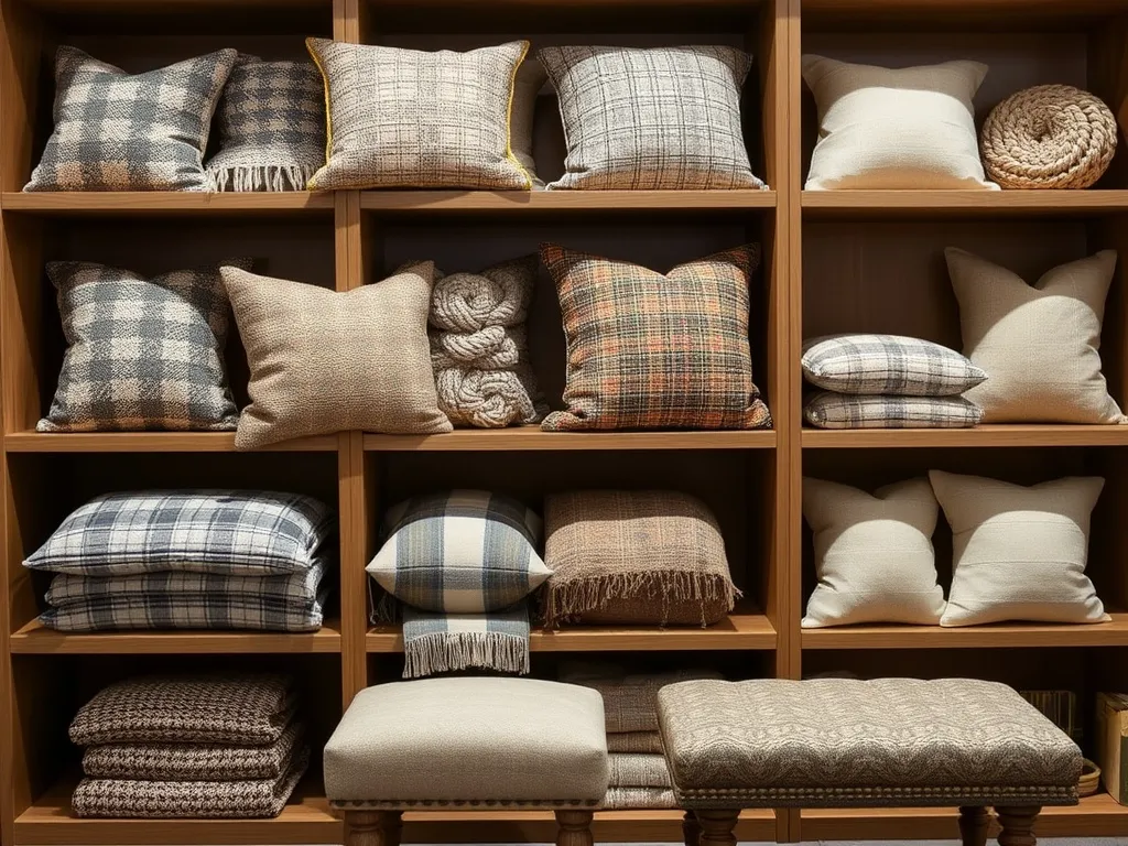 Window seat with cushions and blanket